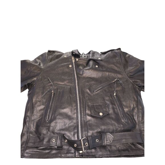 Barney's Leather Size 46 Black Leather Motorcycle Jacket - Picture 6 of 9